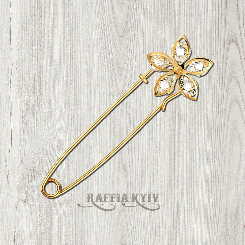 Булавка с кристалами "Цветок"